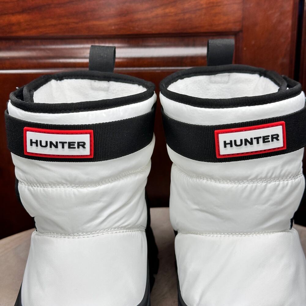Hunter Short Buckle Intrepid Womens Snow Boots Size 9 White Black Short Winter - Picture 6 of 16